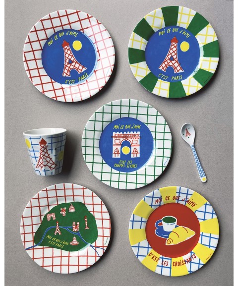 ASSIETTE CHAMPS-ÉLYSÉES MOI CE QUE J'AIME Ø20cm