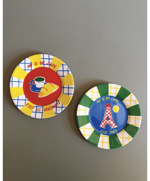 ASSIETTE CROISSANT MOI CE QUE J'AIME Ø20cm
