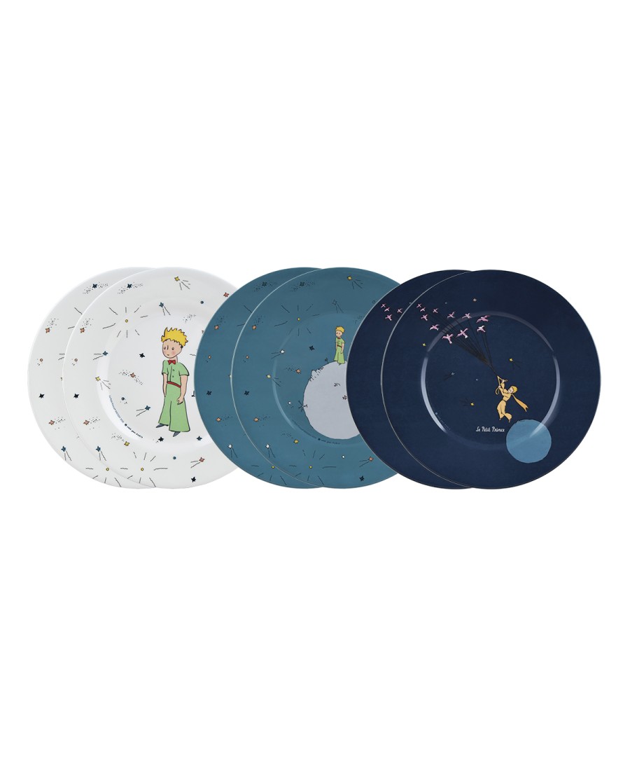 SET OF 6 ASSORTED DESSERT PLATES THE LITTLE PRINCE