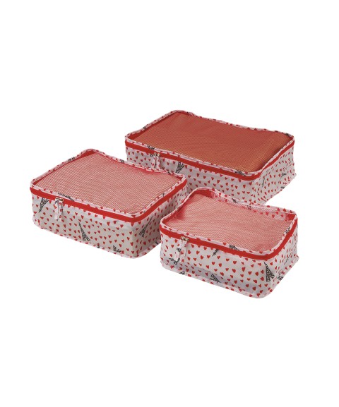 SET OF 3 PACKING CUBES "PICTO-COEURS"
