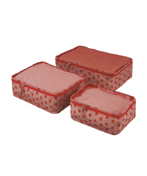 SET OF 3 PACKING CUBES THE STRAWBERRIES