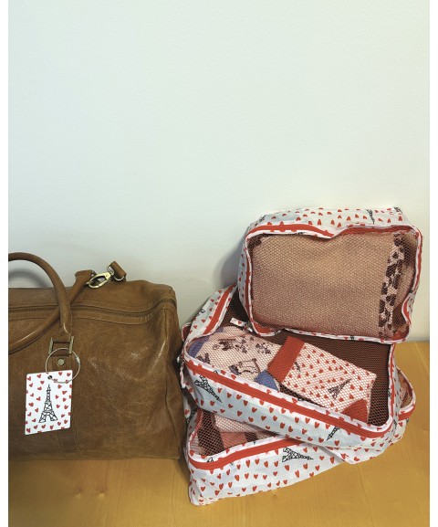 SET OF 3 PACKING CUBES "PICTO-COEURS"